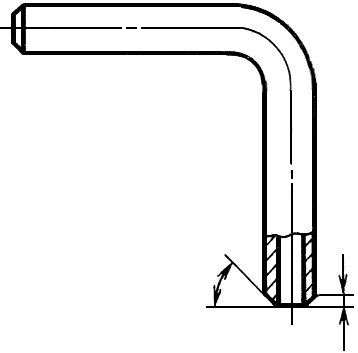 На чертеже трубы при одинаковой разделке ее концов наносят соответствующие размеры и обозначения шероховатости поверхностей только на одном конце трубы