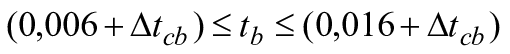 Номинальная толщина tb кольцевых окраек днища, формула 2