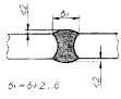 Вертикальные сварные швы стенки при сварке с принудительным формированием шва для толщин более 10 мм: форма шва