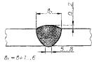 Вертикальные сварные швы стенки при использовании керамических подкладок: форма шва